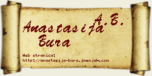 Anastasija Bura vizit kartica